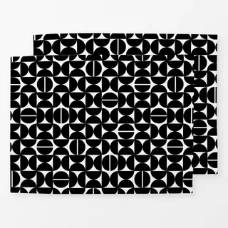Tischset Halbkreise Schwarz Weiss