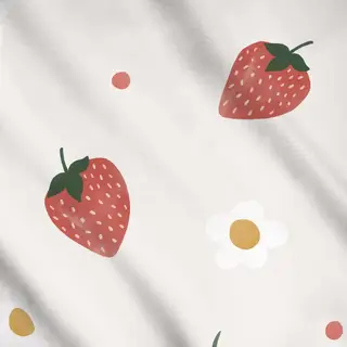 Meterware Erdbeeren & Blumen