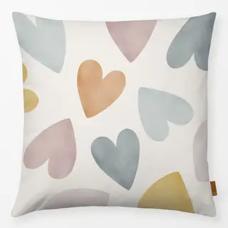 Kissen Bunte Aquarellherzen