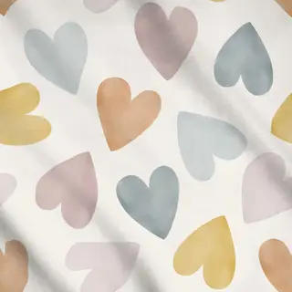 Meterware Bunte Aquarellherzen