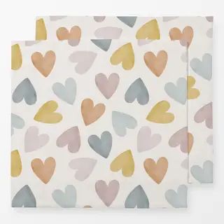 Servietten Bunte Aquarellherzen