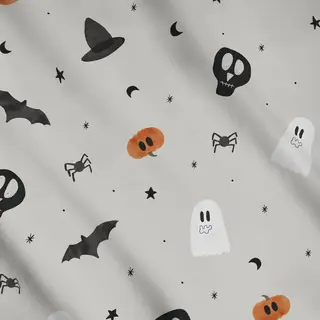 Meterware Halloween Party Hellgrau
