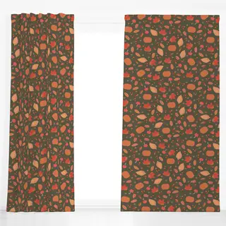 Dekovorhang Watercolor Herbst Dunkel