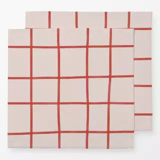 Servietten Red Grid