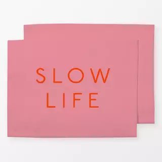 Tischset Slow Life Typo pink