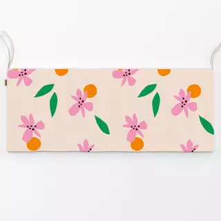 Bankauflage Blüten Orangen Blätter