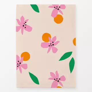 Geschirrtücher Blüten Orangen Blätter