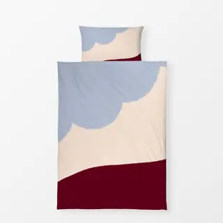 Bettwäsche Abstrakt Hellblau & Bordeaux