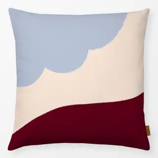 Kissen Abstrakt Hellblau & Bordeaux