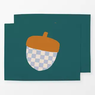 Tischset Eichel mit Schachbrettmuster