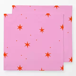 Servietten Sterne Pink & Rot