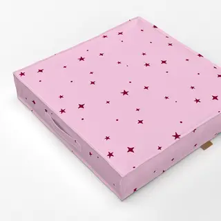 Bodenkissen Muster Sterne Bordeaux & Rosa