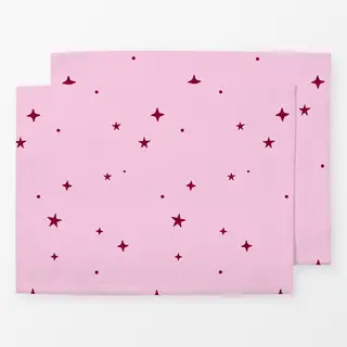 Tischset Muster Sterne Bordeaux & Rosa