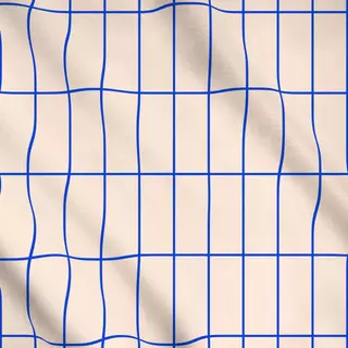 Meterware Grid Weiß & Blau