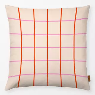 Kissen Grid Rot & Pink