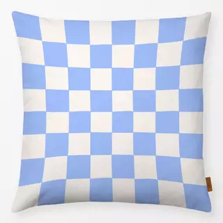 Kissen Schachbrettmuster Blau & Weiß