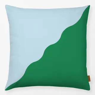 Kissen Colour Block Wave Blau Grün