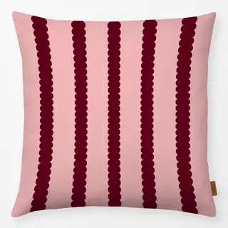 Kissen Bubble Stripes Rosa & Bordeaux