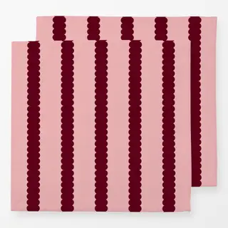 Servietten Bubble Stripes Rosa & Bordeaux