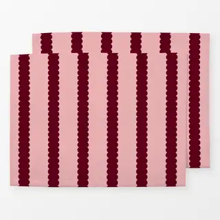 Tischset Bubble Stripes Rosa & Bordeaux