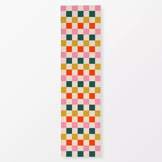 Tischläufer Schachbrettmuster Bunt von Maren Gross