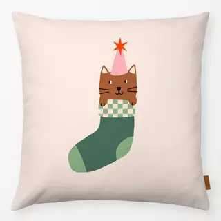Kissen Katze Weihnachtssocke
