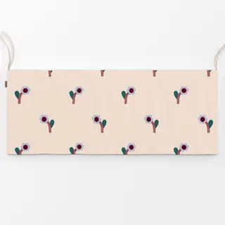 Bankauflage Muster Blume Bordeaux Hellblau