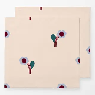 Servietten Muster Blume Bordeaux Hellblau