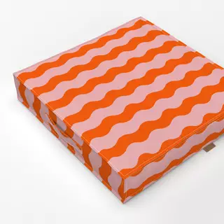 Bodenkissen Wellen rosa orange