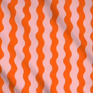 Meterware Wellen rosa orange
