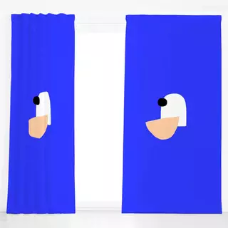 Dekovorhang Keramik Blau Abstrakt