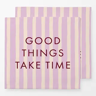 Servietten Typo Streifen "Good Things take Time"