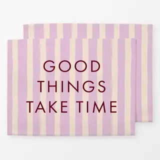 Tischset Typo Streifen "Good Things take Time"