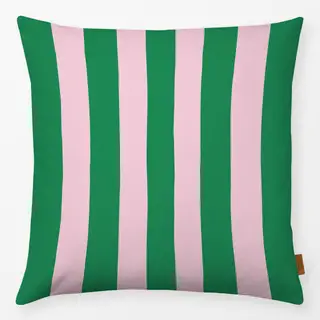 Kissen Streifen Grün Rosa