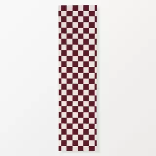 Tischläufer Schachbrett Bordeaux & Weiß