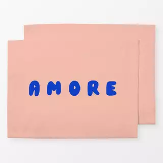 Tischset Amore rosa blau