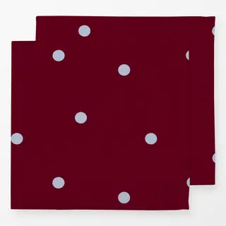Servietten Punkte Bordeaux & Hellblau
