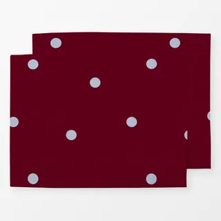 Tischset Punkte Bordeaux & Hellblau