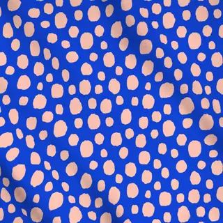Meterware Kreidepunkte blau rosa
