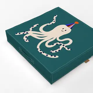 Bodenkissen Oktopus mit Partyhut