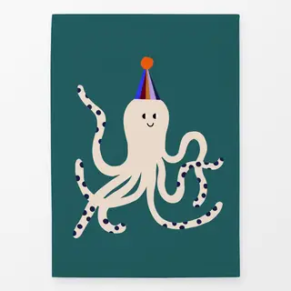 Geschirrtücher Oktopus mit Partyhut