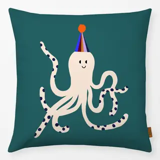 Kissen Oktopus mit Partyhut
