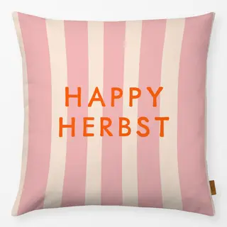 Kissen Typo Streifen Herbst Rosa Rot