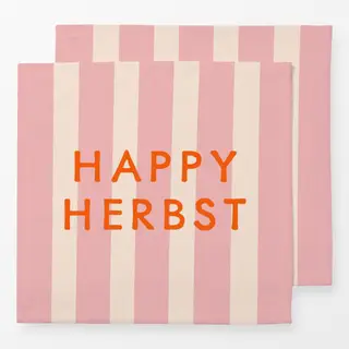 Servietten Typo Streifen Herbst Rosa Rot