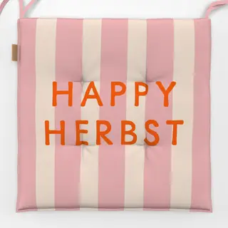 Sitzkissen Typo Streifen Herbst Rosa Rot