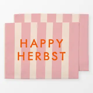 Tischset Typo Streifen Herbst Rosa Rot