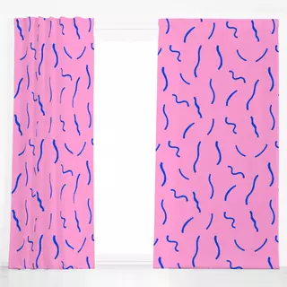 Dekovorhang Luftschlangen Blau & Pink