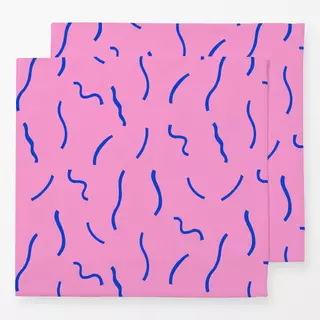 Servietten Luftschlangen Blau & Pink