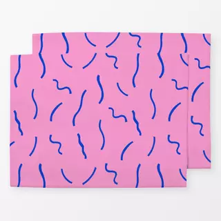 Tischset Luftschlangen Blau & Pink