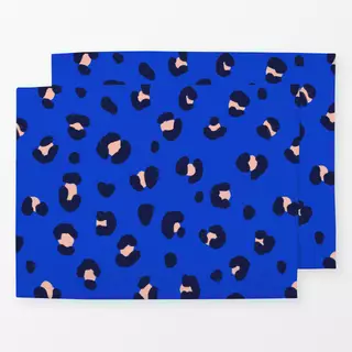Tischset Leoparden Muster blau rosa